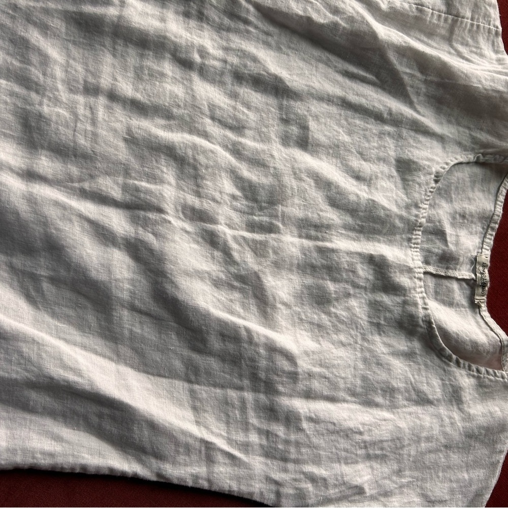 Elegant White Linen Blouse - Picture 6 of 8